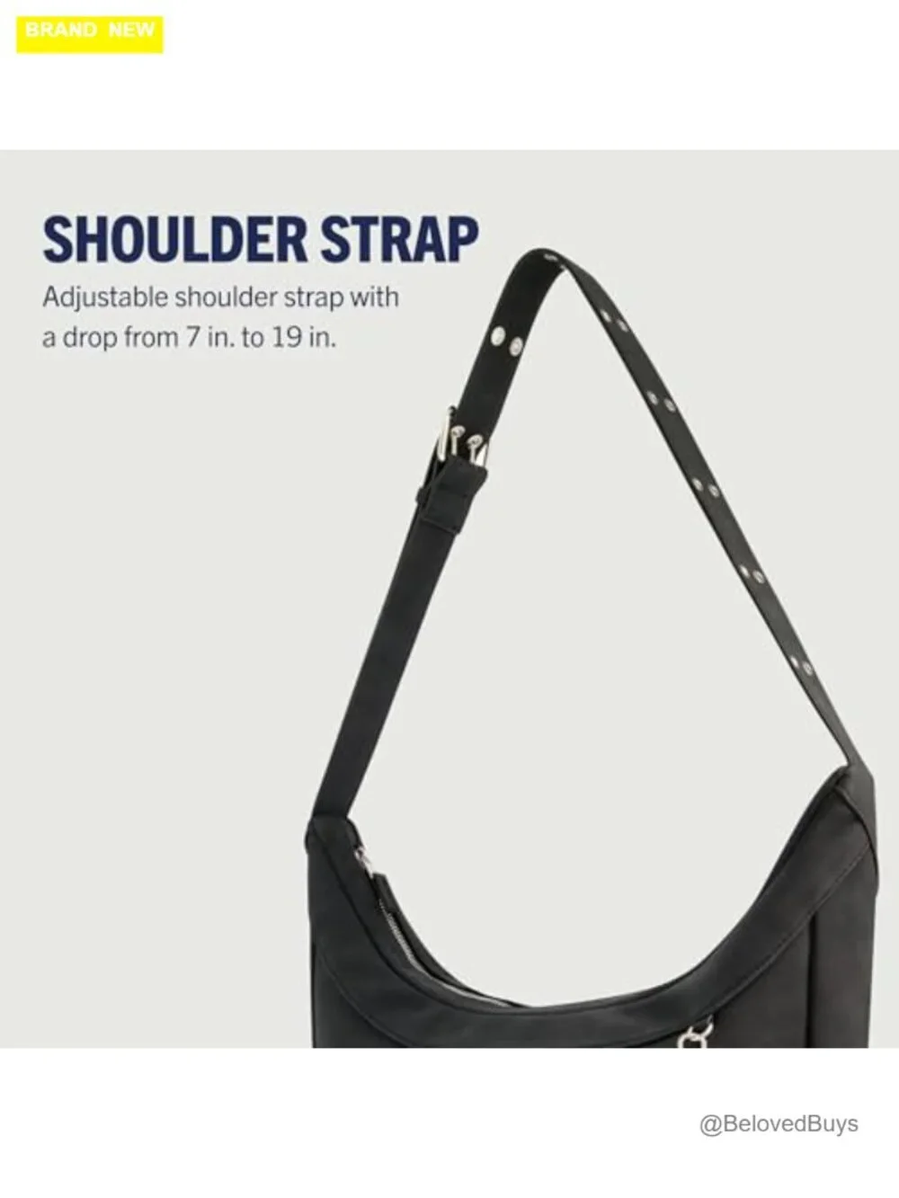 Faux Suede Hobo Handbag with Adjustable Strap, Crescent Shape
